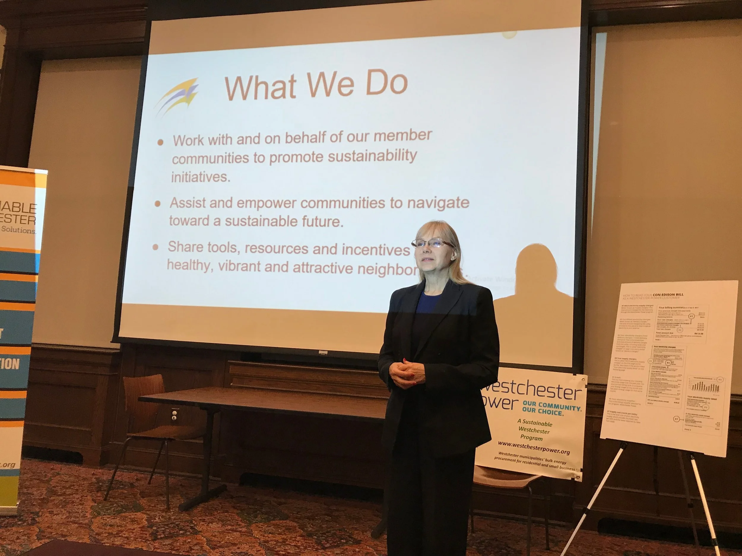 Westchester Power representatives explain CCA at a recent Rye forum.