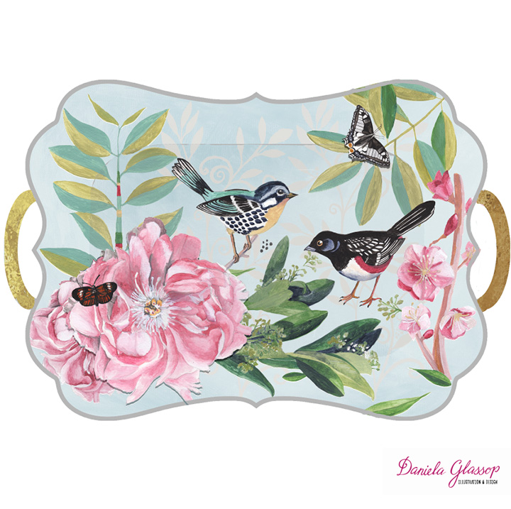 le Jardin collection- tray design ©Daniela Glassop
