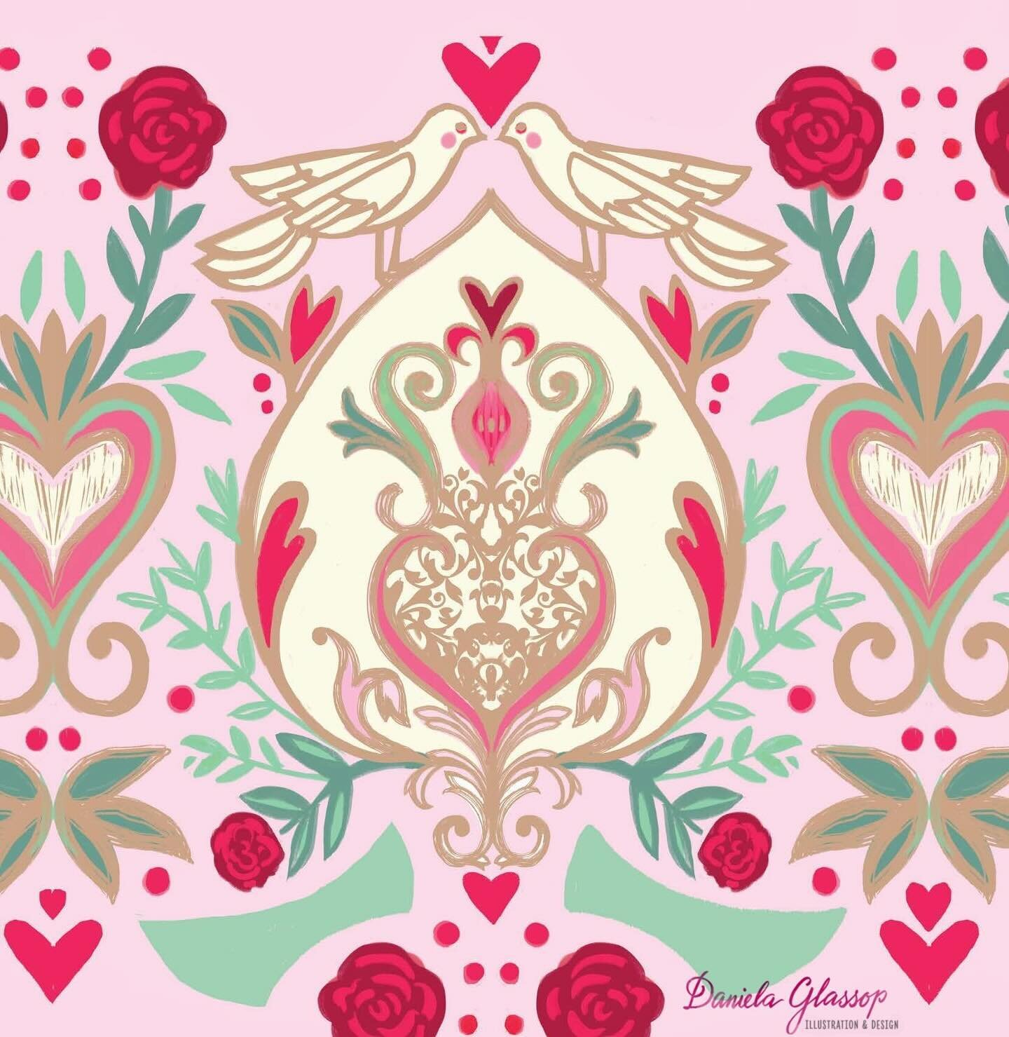 Wishing you a happy Valentine&rsquo;s day, even if that means some self love.

These are my Romantic And Ornate Love Birds design, in my @spoonflower shop. 

https://www.spoonflower.com/en/fabric/12564578-romantic-ornate-love-birds-by-daniela_glassop