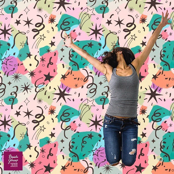 This is my entry for the latest @Spoonflower challenge where we had to design a wallpaper design that could be used on a party wall as a backdrop for good times and gathering; a design that would make you want to get up and celebrate. I kept thinking