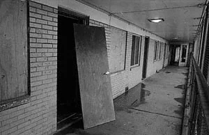 4525 South State, #1303, Robert Taylor Homes, June 6, 2001 - We observed from the street that this unit was unsecured.