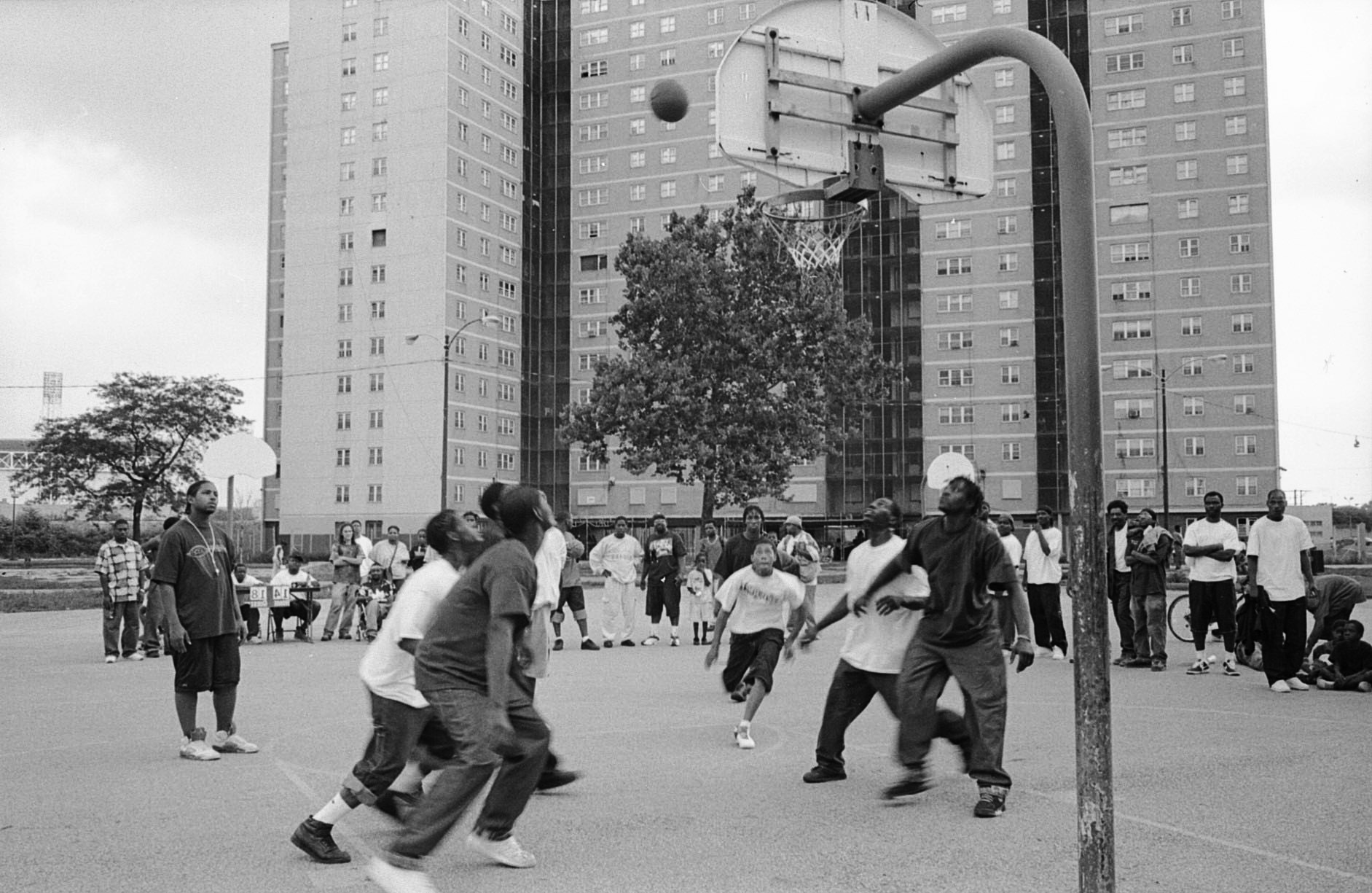 Basketball tournament organized by young men at Stateway Gardens. PHOTO BY PATRICIA EVANS