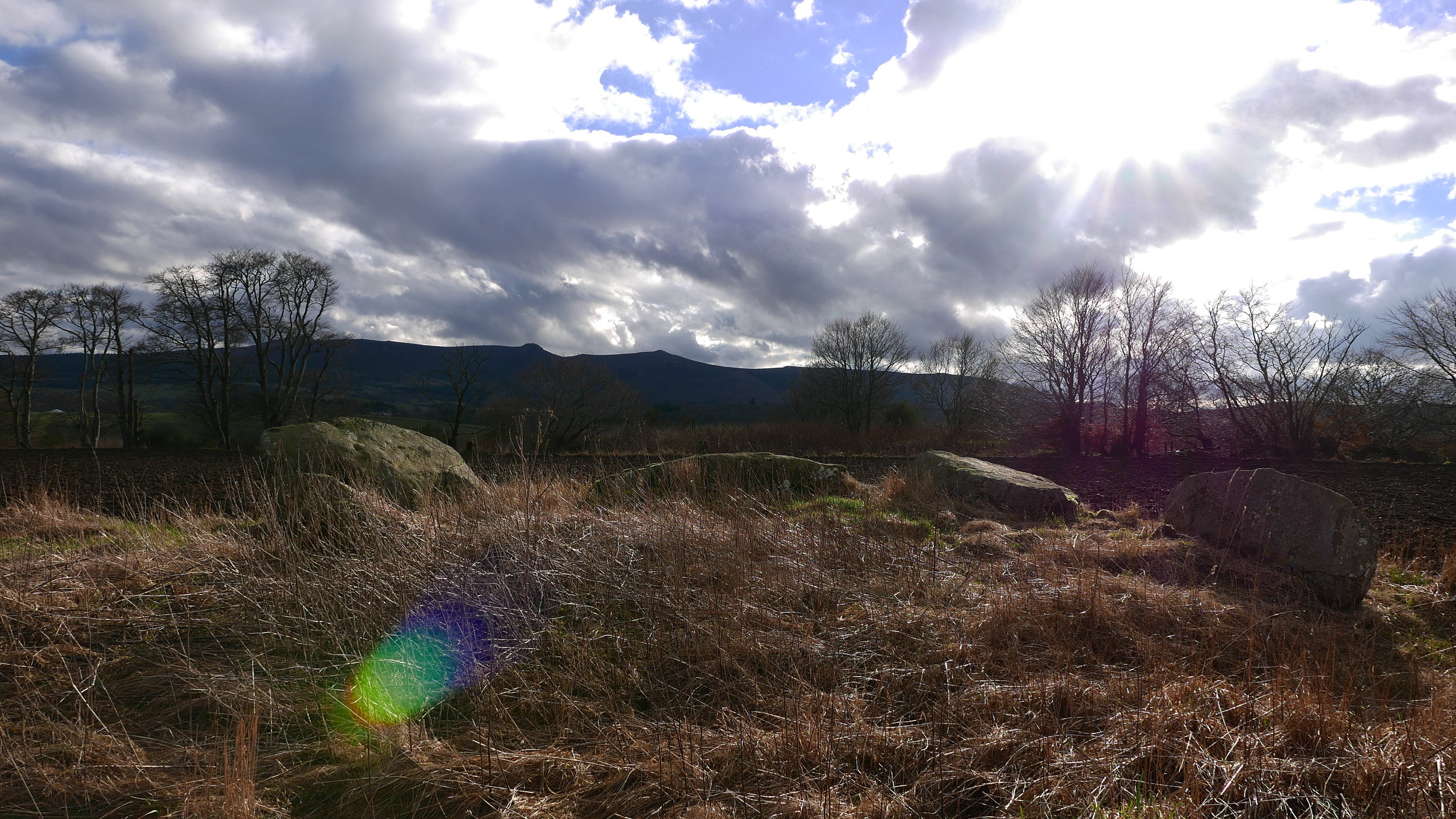 The hilltops of Mither Tap form the impressive backdrop to this neolithic temple.