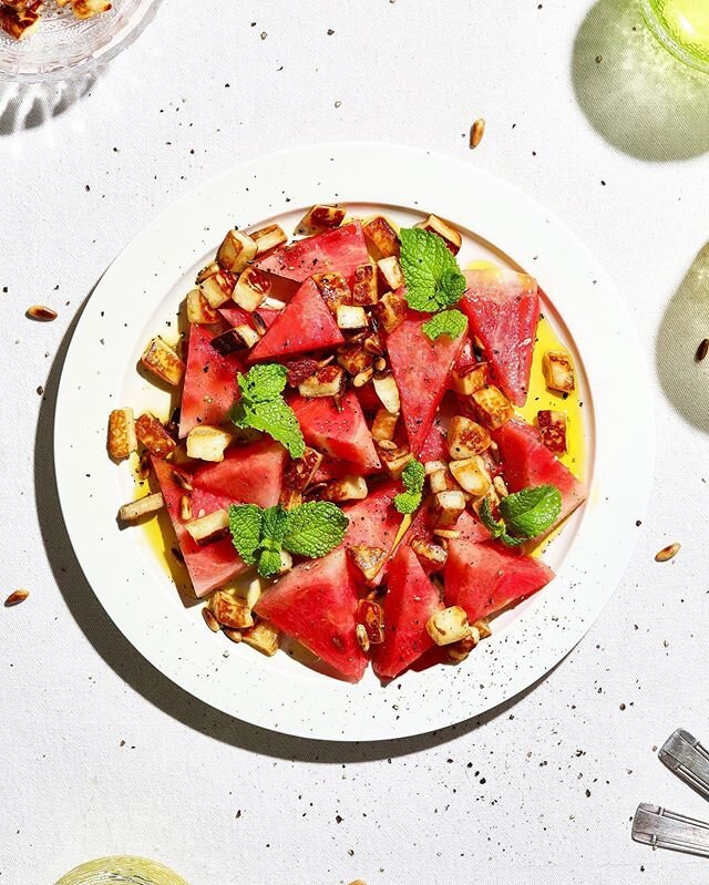 As the weather gets hotter, my cravings for watermelon spike. And rather than keeping the watermelon for the end of the meal, we&rsquo;re bringing it to the start of the meal as a salad. Link in bio for full recipe! x
.
#summer #watermelon #halloum #