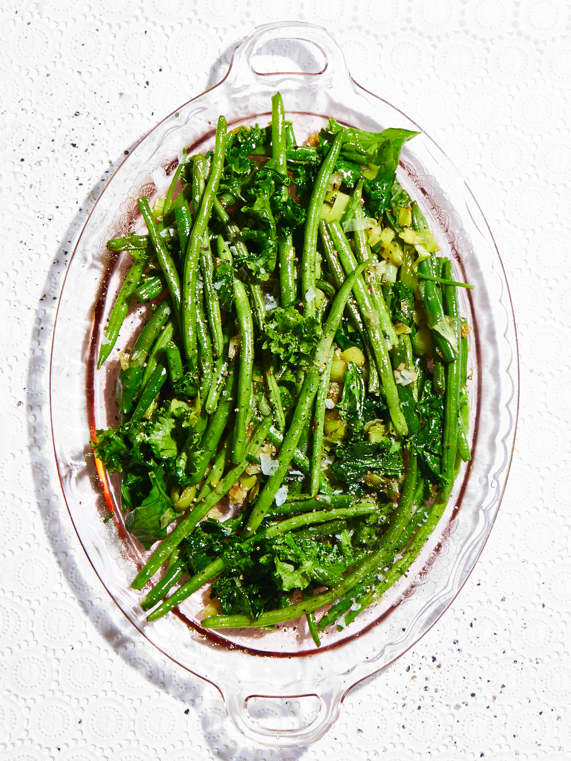 Leek, Green Bean and Kale Salad