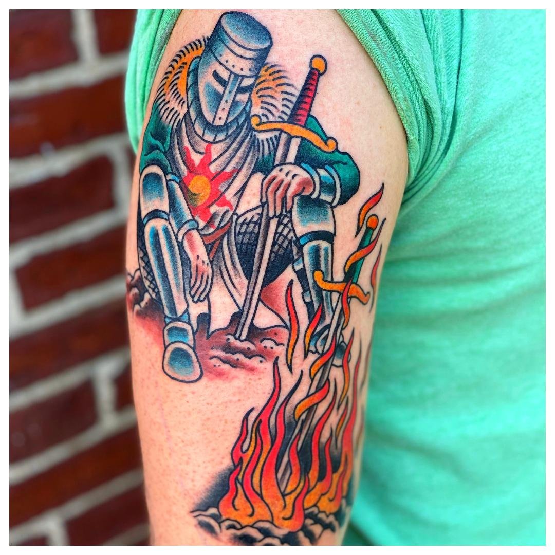 Templar knight by mattmajka on instagram at Bond Street Tattoo   rtraditionaltattoos