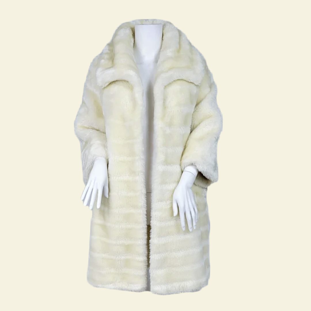 1950's White Faux Fur Coat