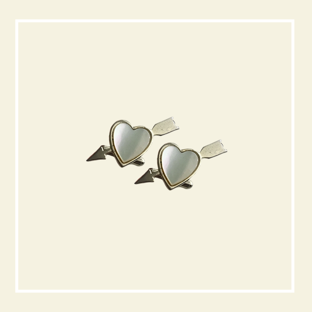 Mother of Pearl Heart Cuff Links