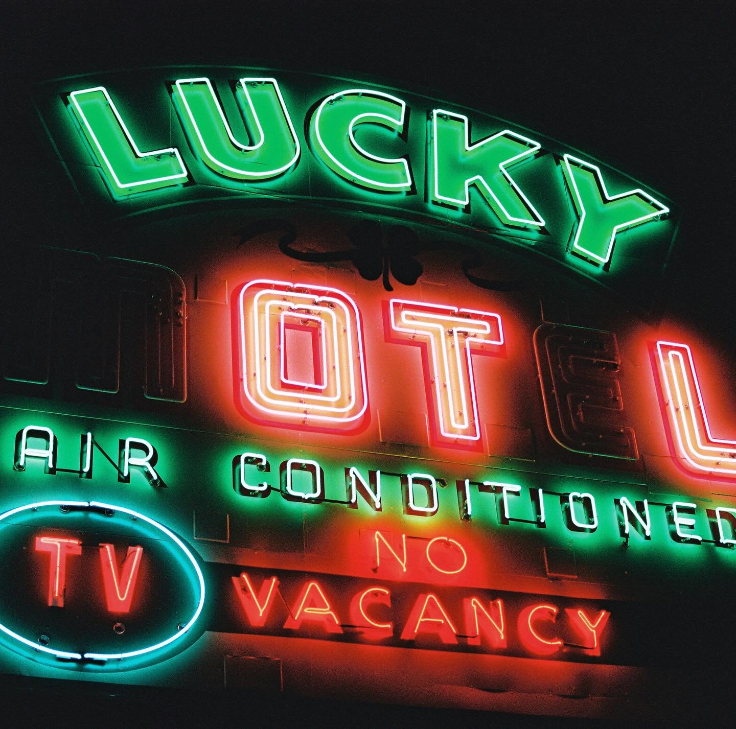 Happy (re)lighting day to The Lucky Motel ☘️. @surelytheshowgirl and I have had dozens, and I mean DOZENS of meetings with @dtplv @cityoflasvegas @oliviadiazlv to get the signs across from the chapel turned back on. They had been off since 2021! Toni