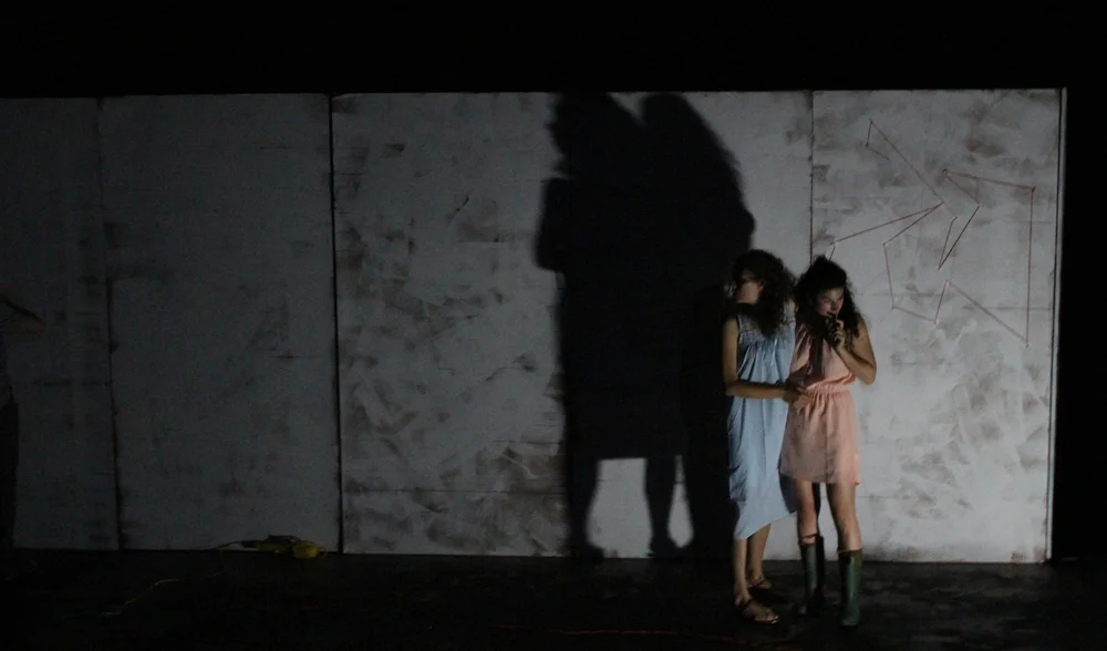 Sochi Fried (Ismene) and Sascha Cole (Antigone) in rehearsal.