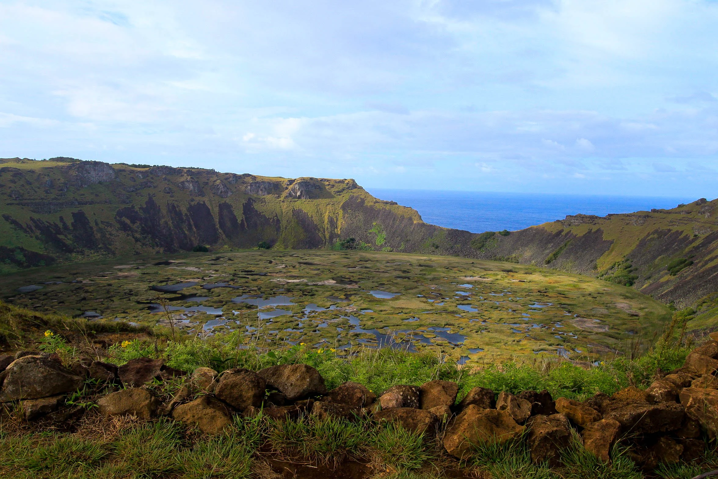 This is the reminisce of the volcano that makes up the majority of the island