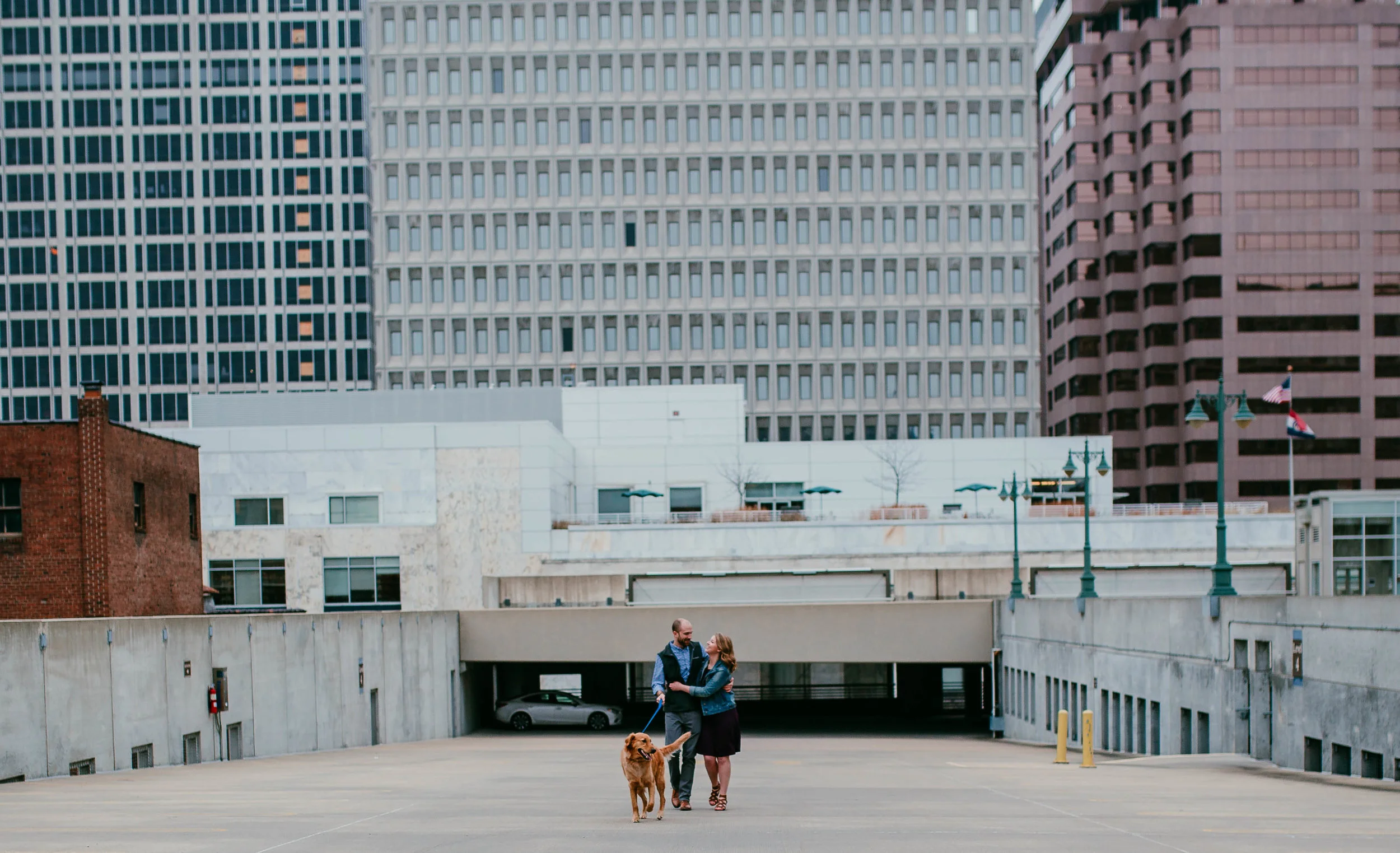 Alex & John: Downtown KC Engagement Session | Hannahill Photography | Kansas City, Mo | rooftop library session urban brick walls | engaged | couples portraits | wedding photographer | lifestyle photographer | documentary love story photographer