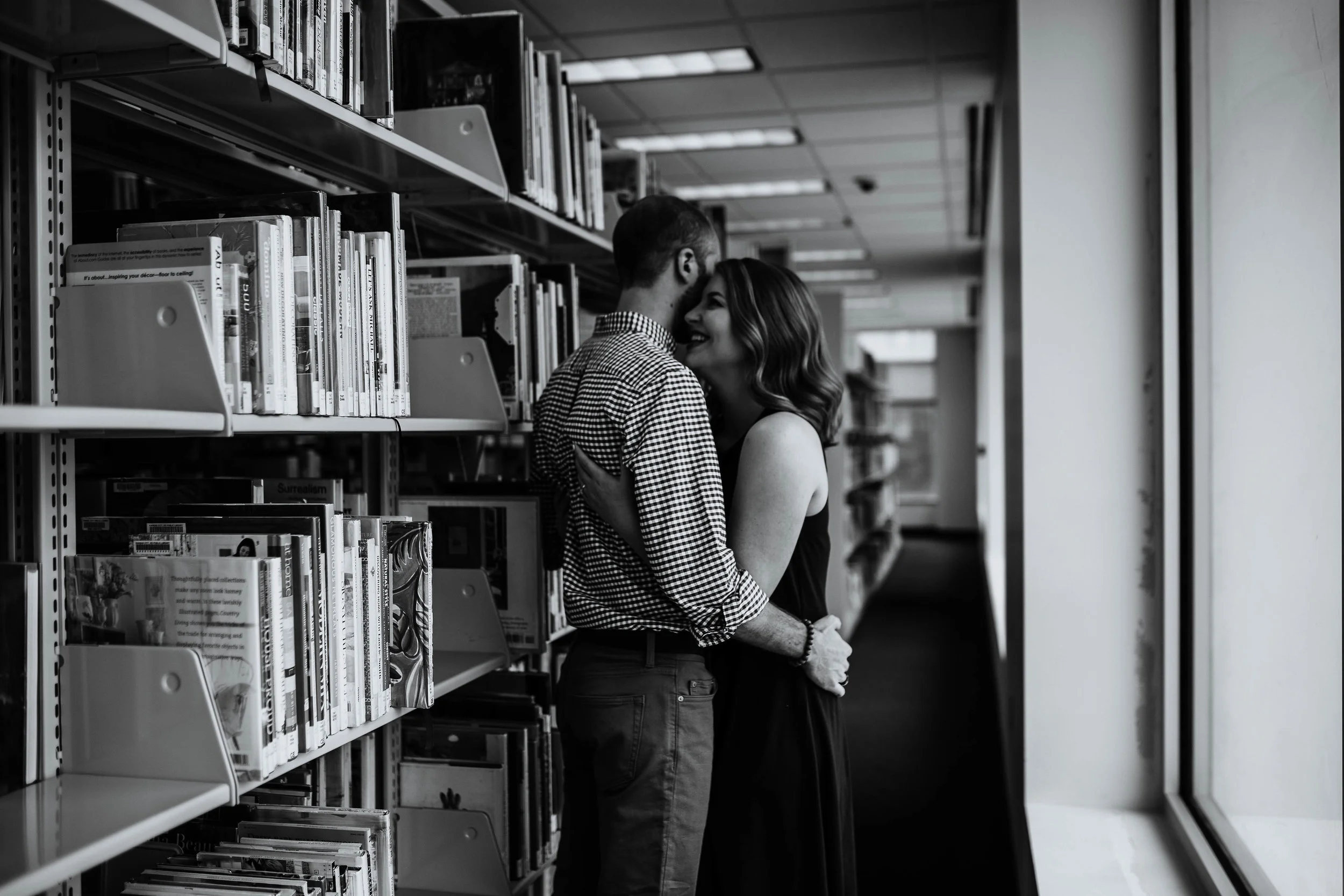 Alex & John: Downtown KC Engagement Session | Hannahill Photography | Kansas City, Mo | rooftop library session urban brick walls | engaged | couples portraits | wedding photographer | lifestyle photographer | documentary love story photographer