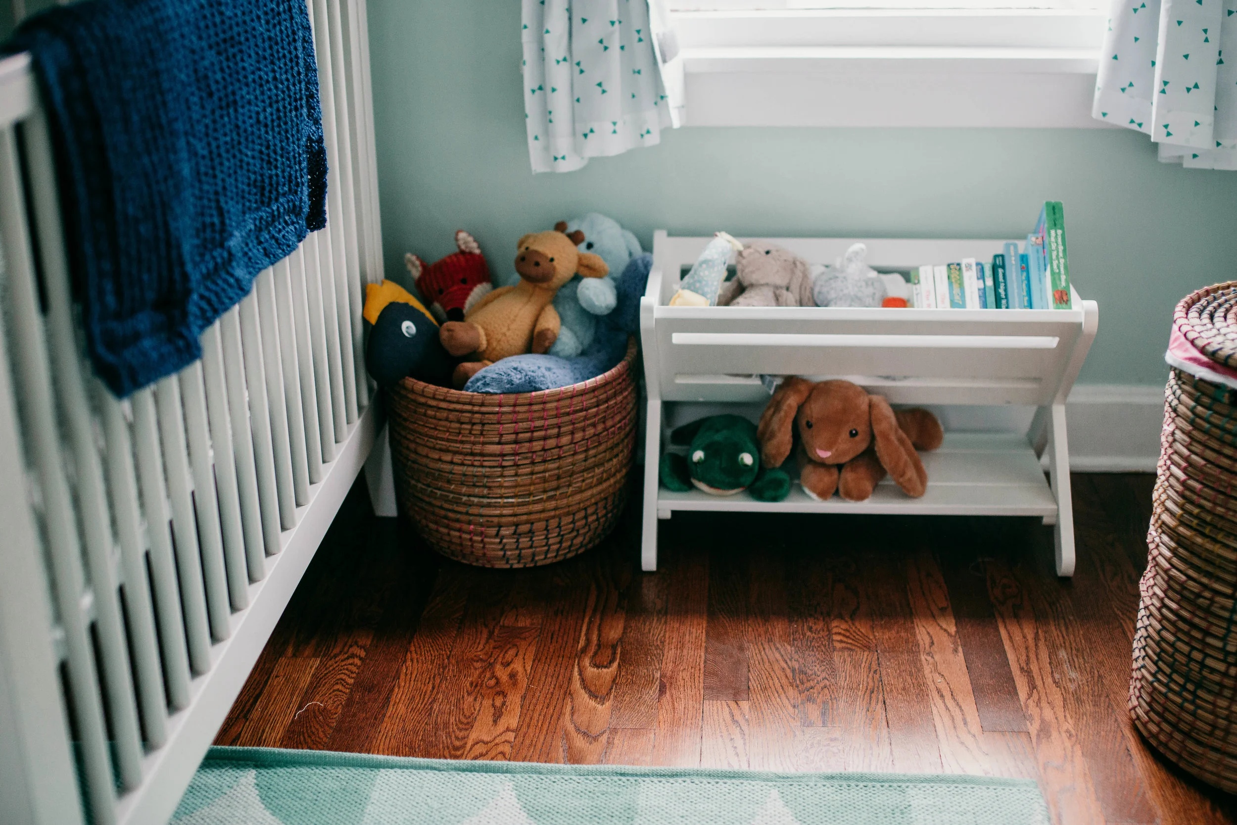 A shot of the adorable mint colored eclectic nursery | Paul O Lifestyle Newborn Session | Hannahill Photogrraphy | Kansas City, MO