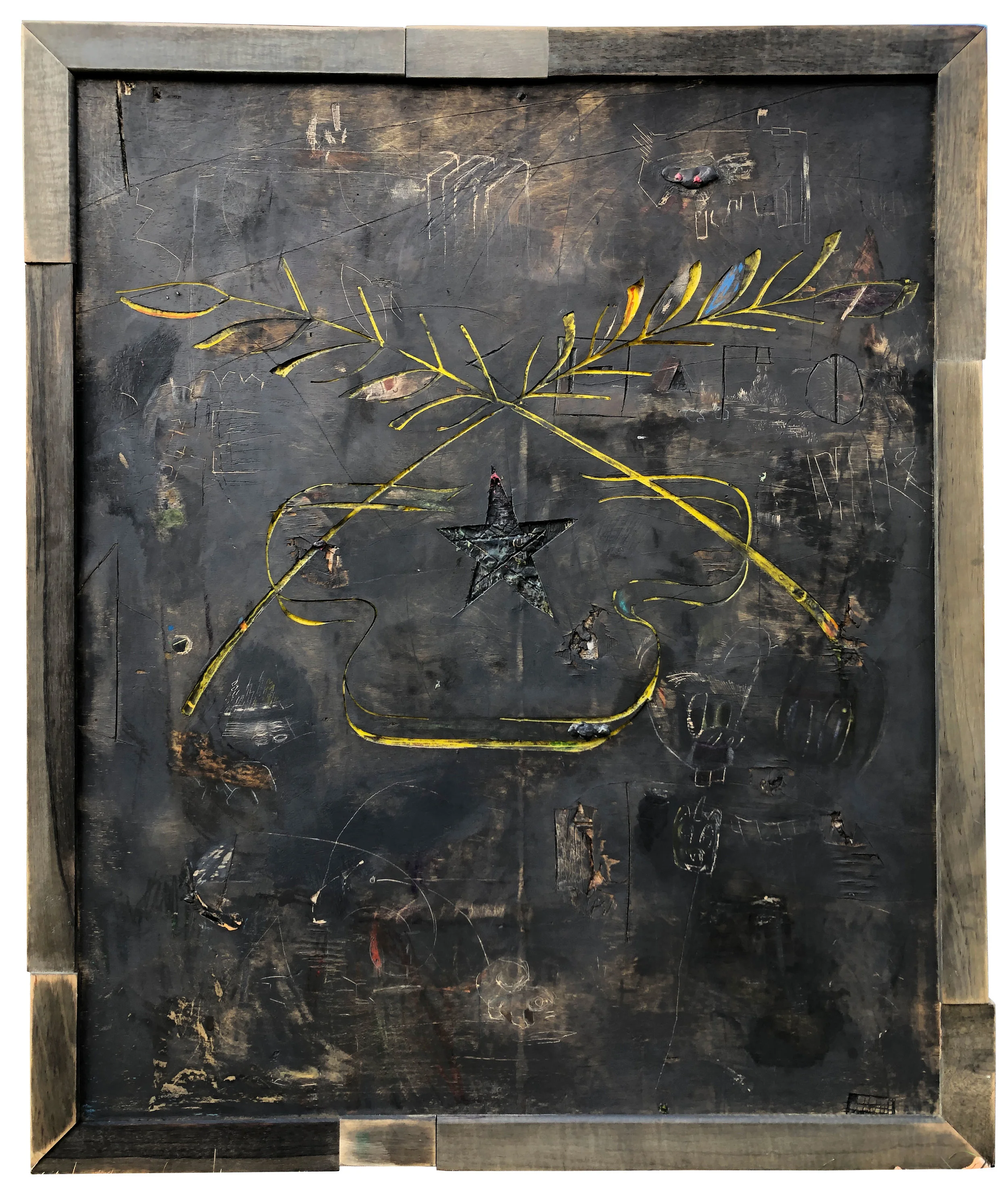 Darlin', Wax and pigment on wood, 4'x3'