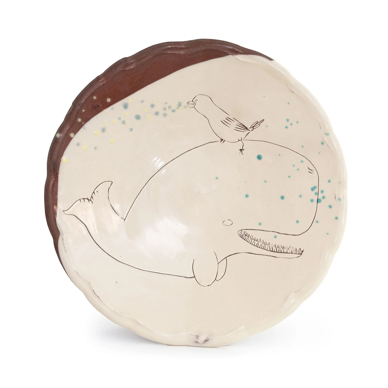 Large Whale and Bird Plate (INV# NP5179)