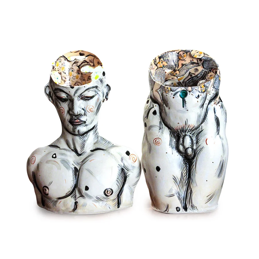 Akio Takamori, Figurine, Torso, Fall Angel, Bust, Nude