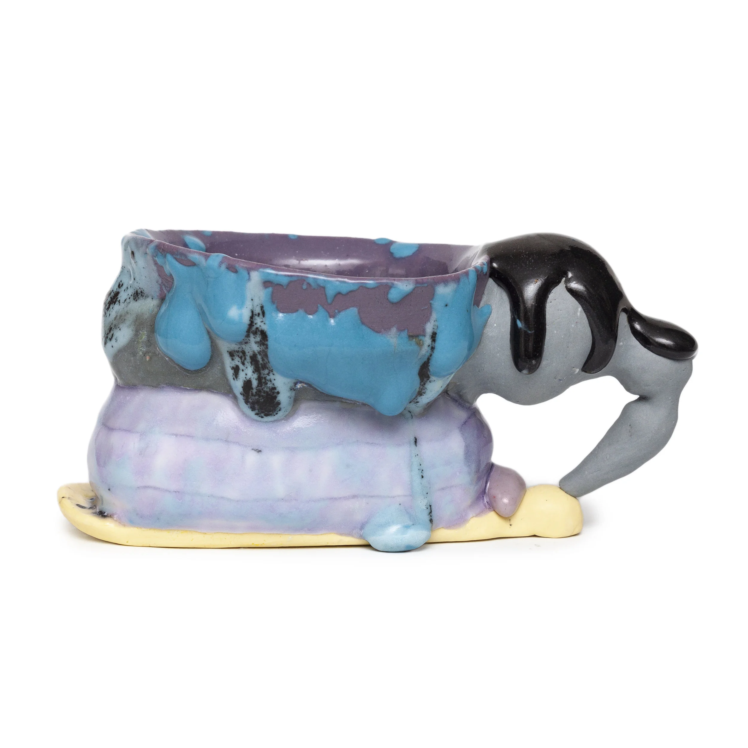  Hidden Pidgeon   SOLD  colored porcelain and glazes, cone 11 oxidation 4 x 5 x 7" 2018 