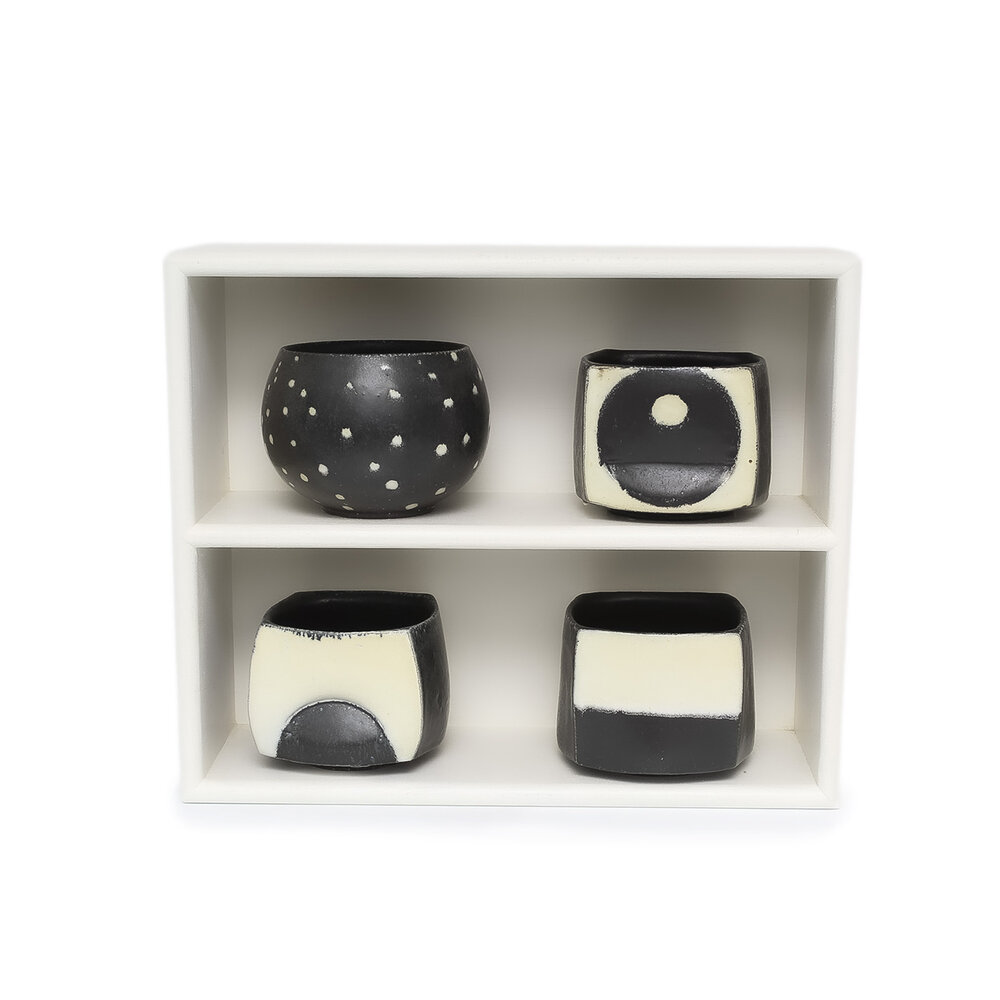 Four Black & White Cups with Box — The Nevica Project