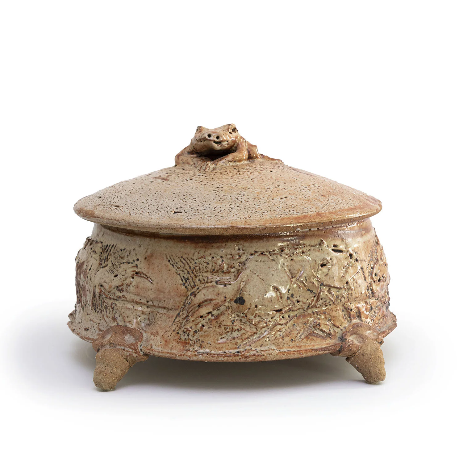 Large Covered Jar with Frog and Fish (INV# NP3026)