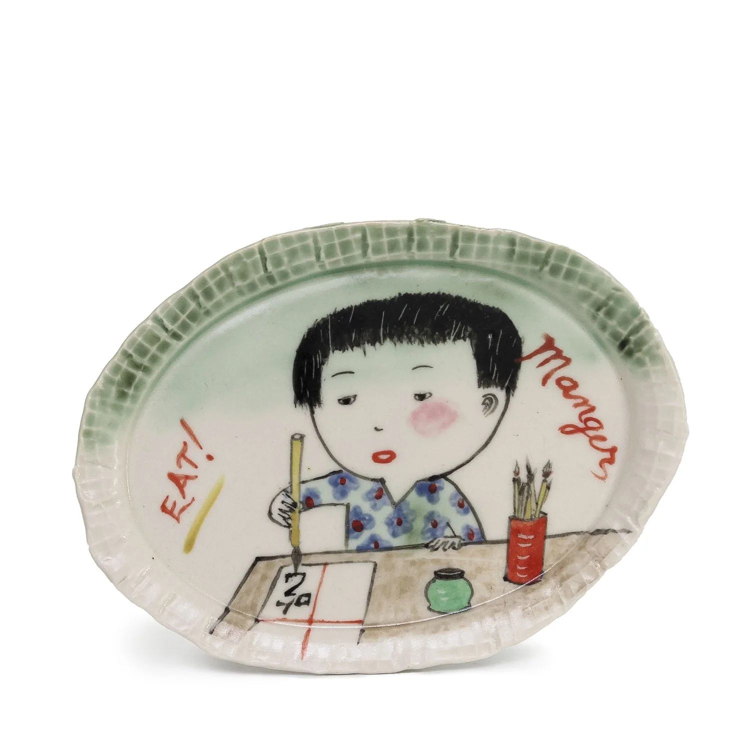 Beth Lo - "Eat" Small Oval Dish (INV# NP3492)