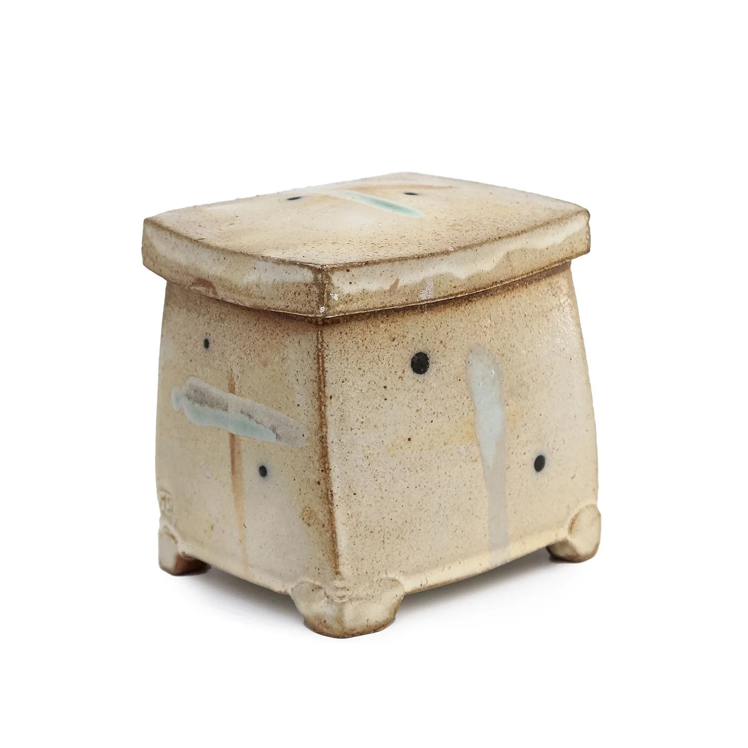 Persian Jar with Aqua Stripes and Black Dots (INV# NP3523)