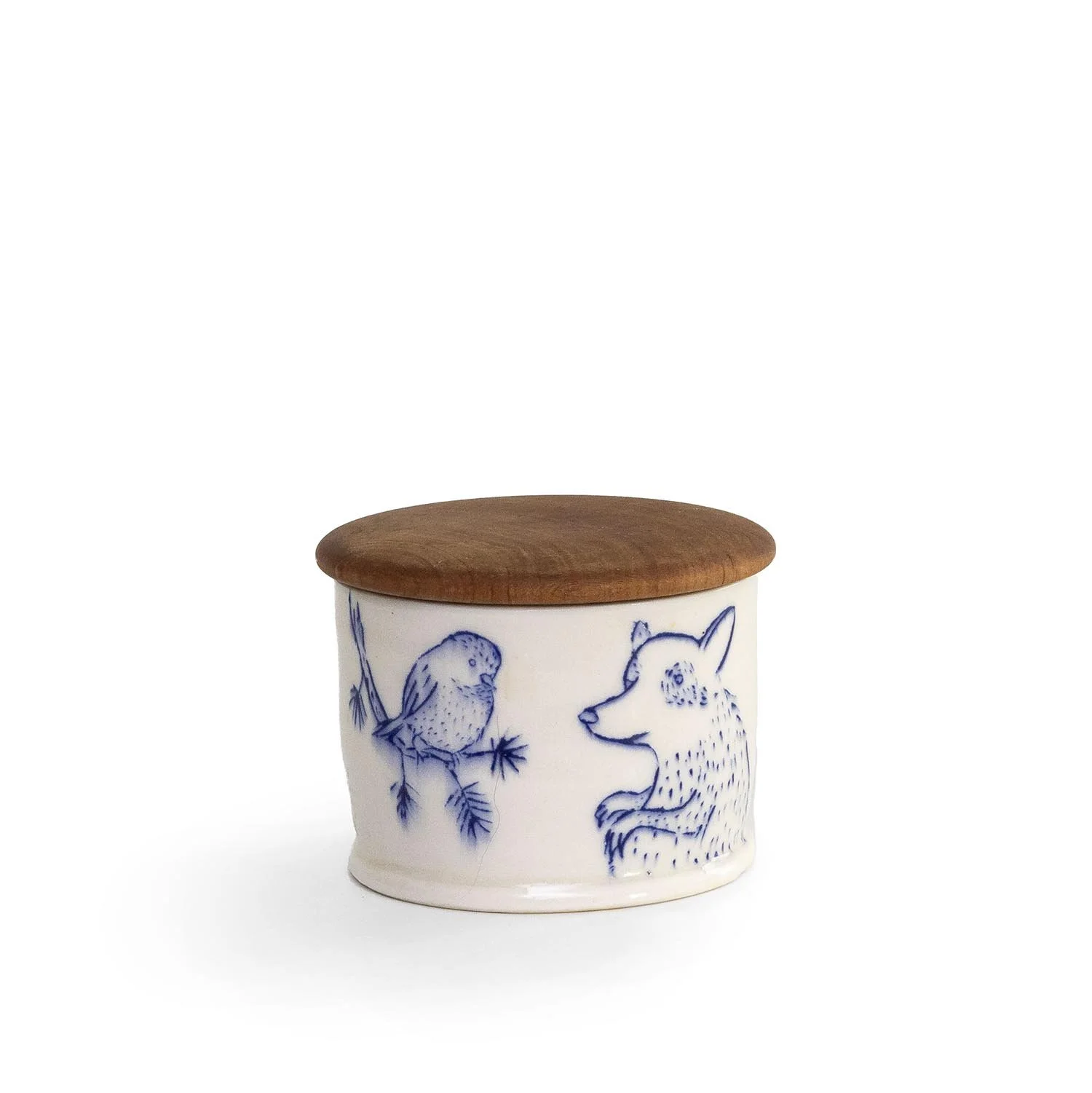 Wolf and Bird Cellar with Wooden Lid (INV# NP3915)