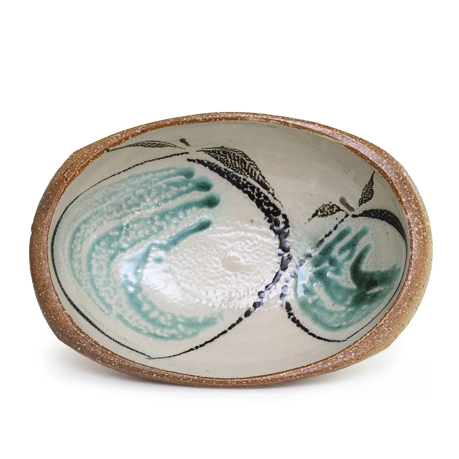 Large Oblong Peach Motif Bowl (INV# NP3954)