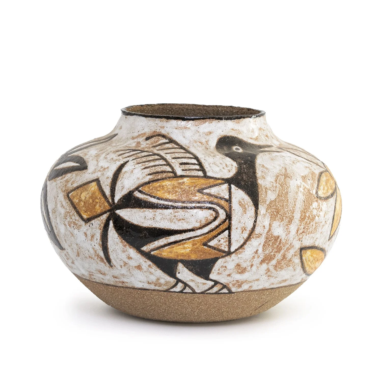 Tribal Bird Drawing on Jar (INV# NP5076)
