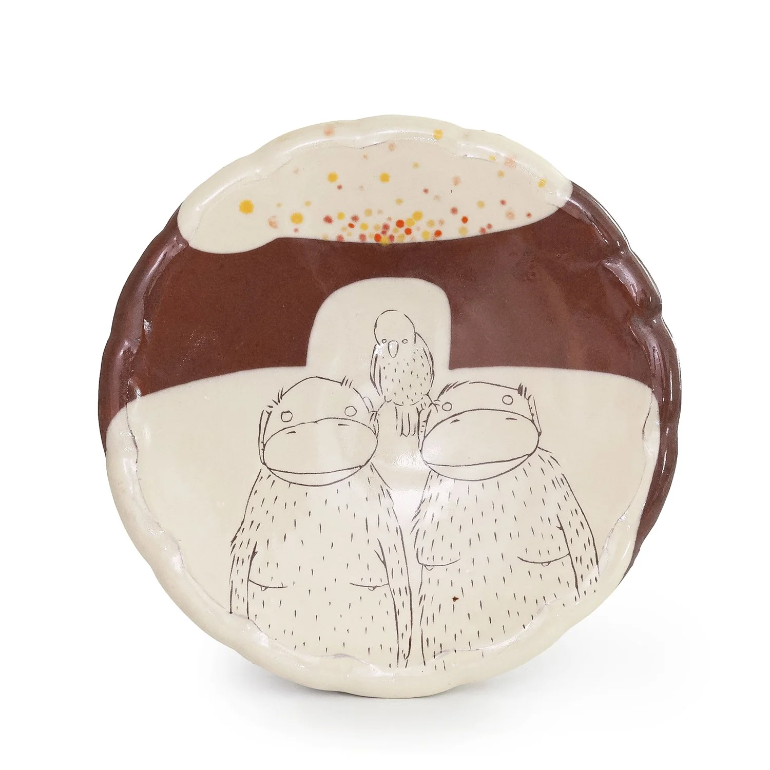 Monkeys and Bird Plate (INV# NP5184)