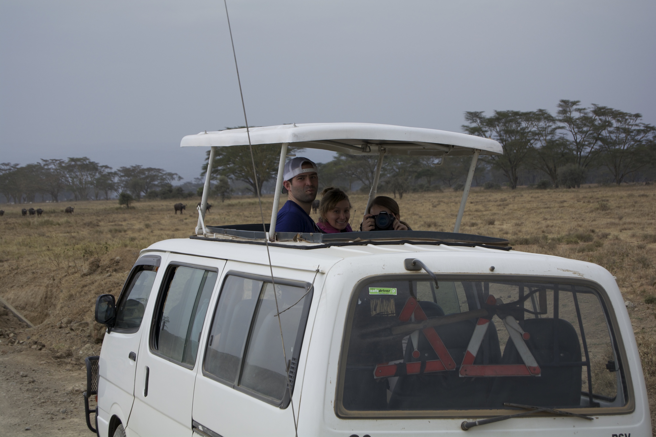 First day on safari at Lake Nakuru - Lake Nakuru is known for its flocks flamingos and White Rhinos which are very very rare. This park has one of the largest populations in the world because of its safety from poachers. 