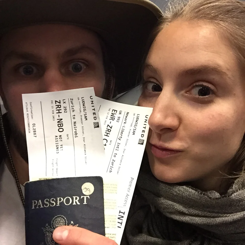  Eyes don't lie, very excited! Newark-Zurich-Nairobi. Africa 2015! 