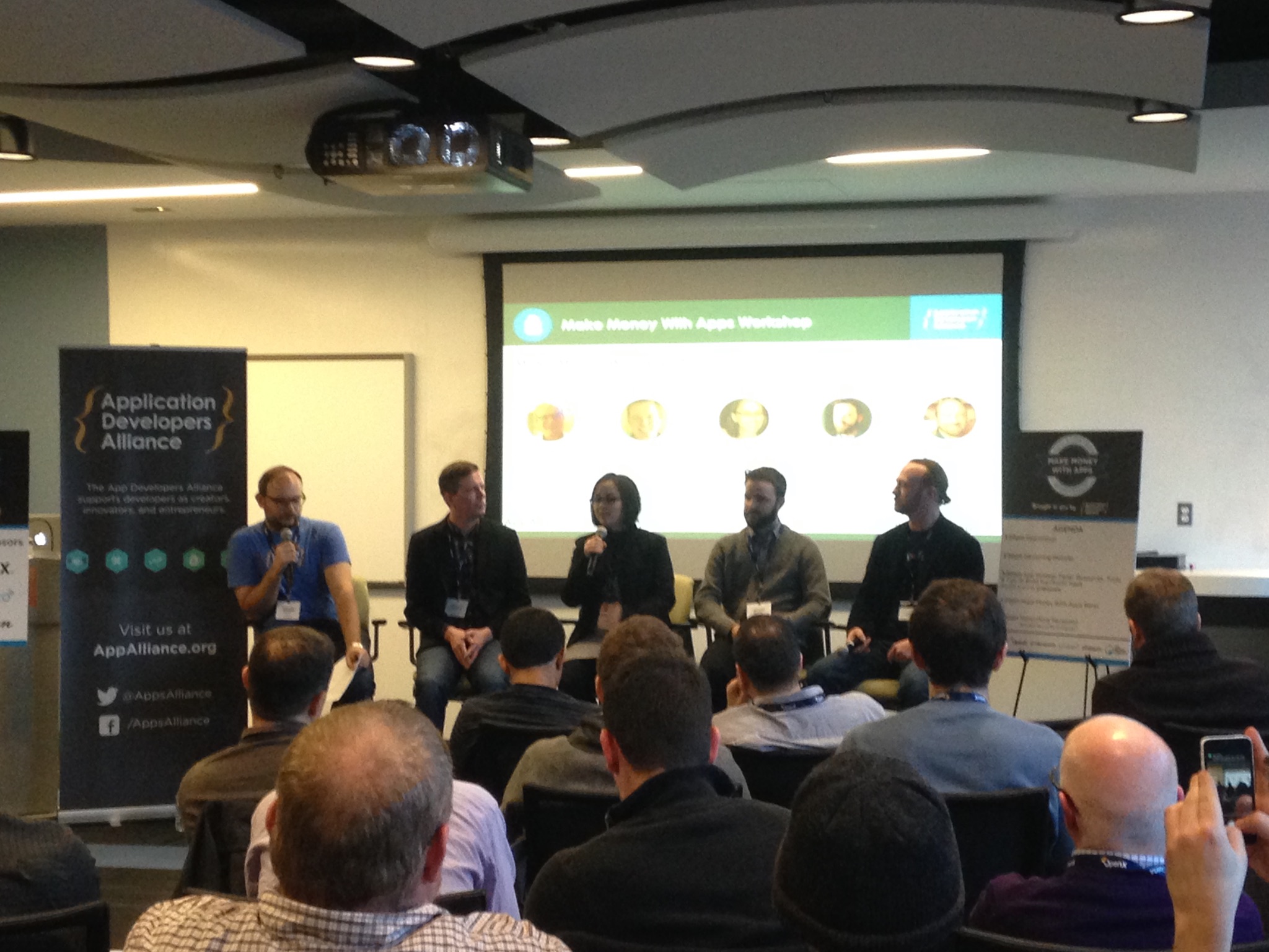 Max Rollinger from Apps Alliance, Bill Rawls from Millennial Media , Andrew Gilligan from Smaato , Todd Marks from Mindgrub , Audrey Troutt from Artisan Mobile