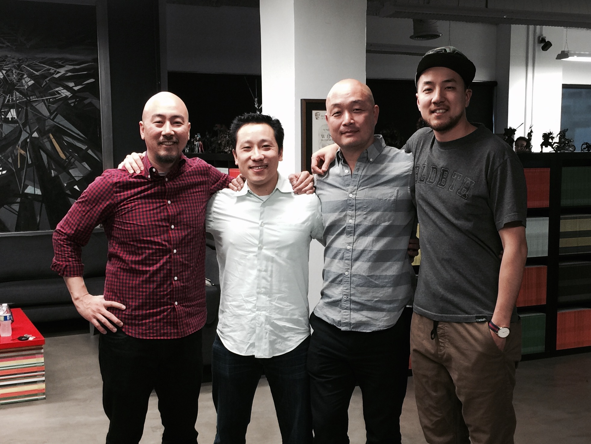 From L to R: Jimmy Yun (Section Studios, CEO), Alfred Fung&nbsp;(fun-gi, Founder), Cecil Kim (Section Studios, Chief Creative Officer),&nbsp;and Justin Yun (Section Studios, Head of Production)