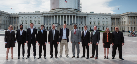 From Left to Right: Cara Edwards (Answers Corporation), Hartej Singh (Zuldi), Todd Moore (TMSOFT), Daniel Zadoff (Nutritionix), Michael Skelps (Capstone Photography), Austin Meyer (X-Plane), Peter Braxton (Jump Rope, Inc.), Jonathan Pasky (Pasky Gru…