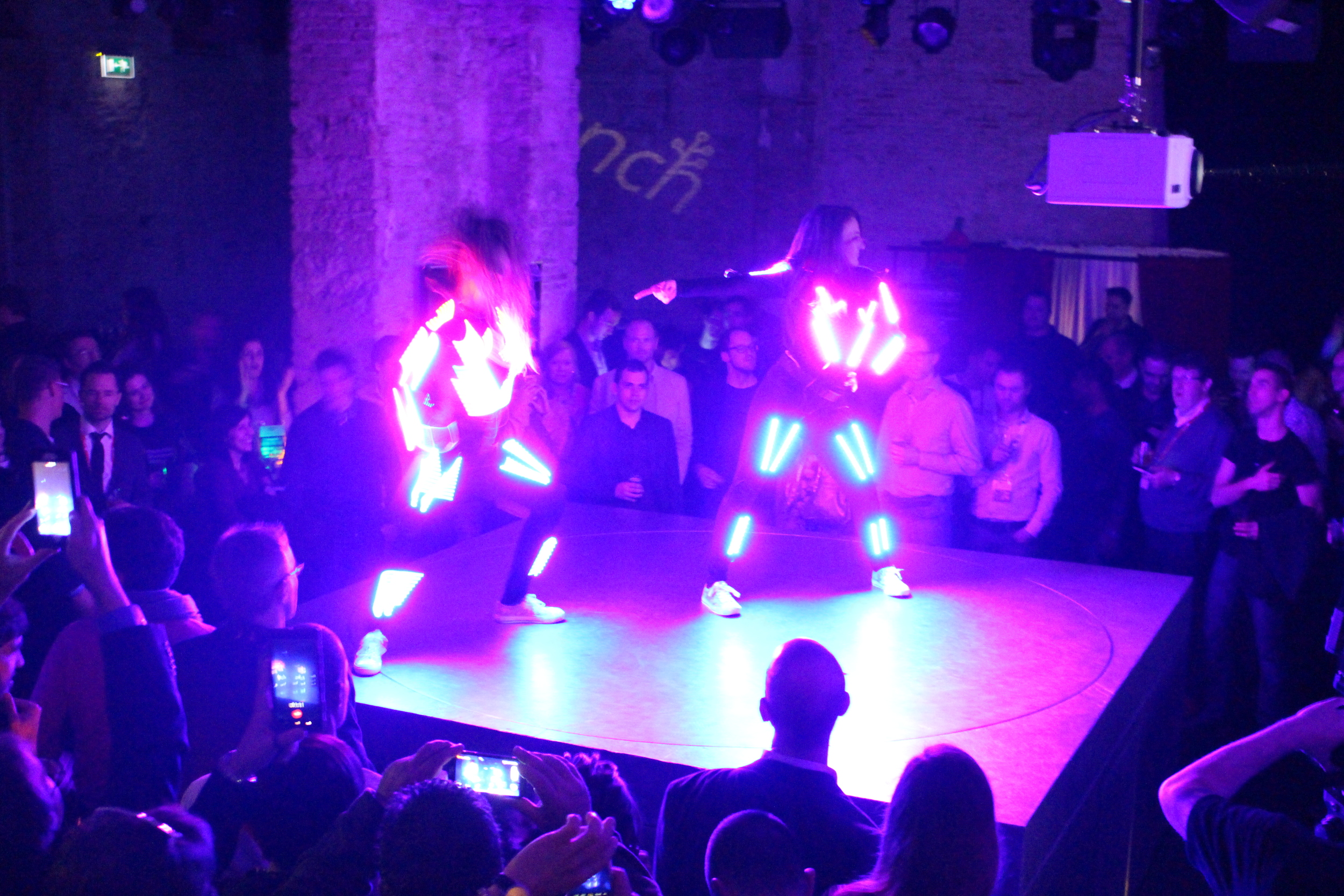 Light dancers at the Mobile Marketing Party
