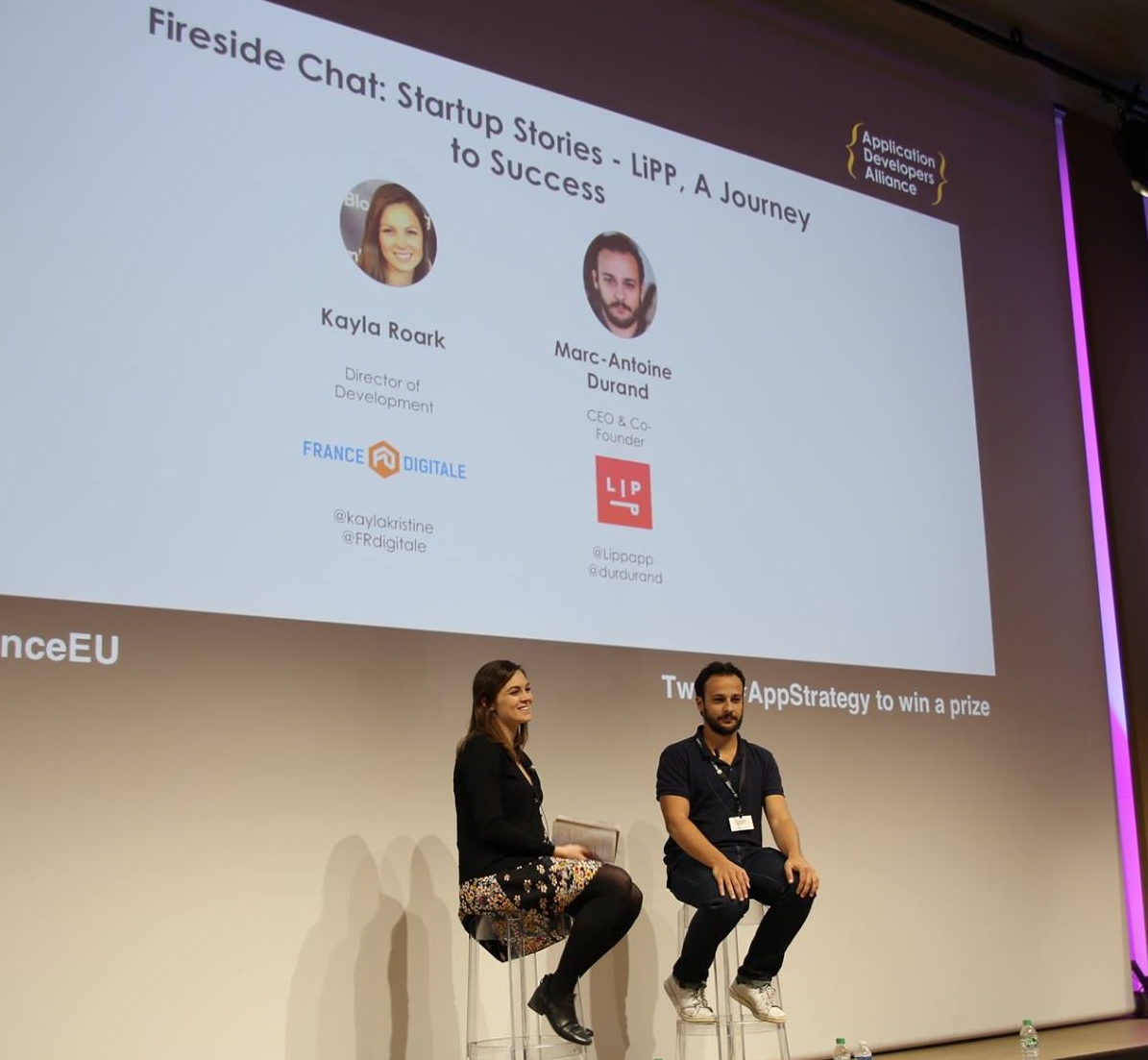 Kayla Roark, Director of Development, France Digitale moderated a fireside chat with&nbsp;Marc-Antoine Durand, CEO &amp; Co-Founder, LiPP.