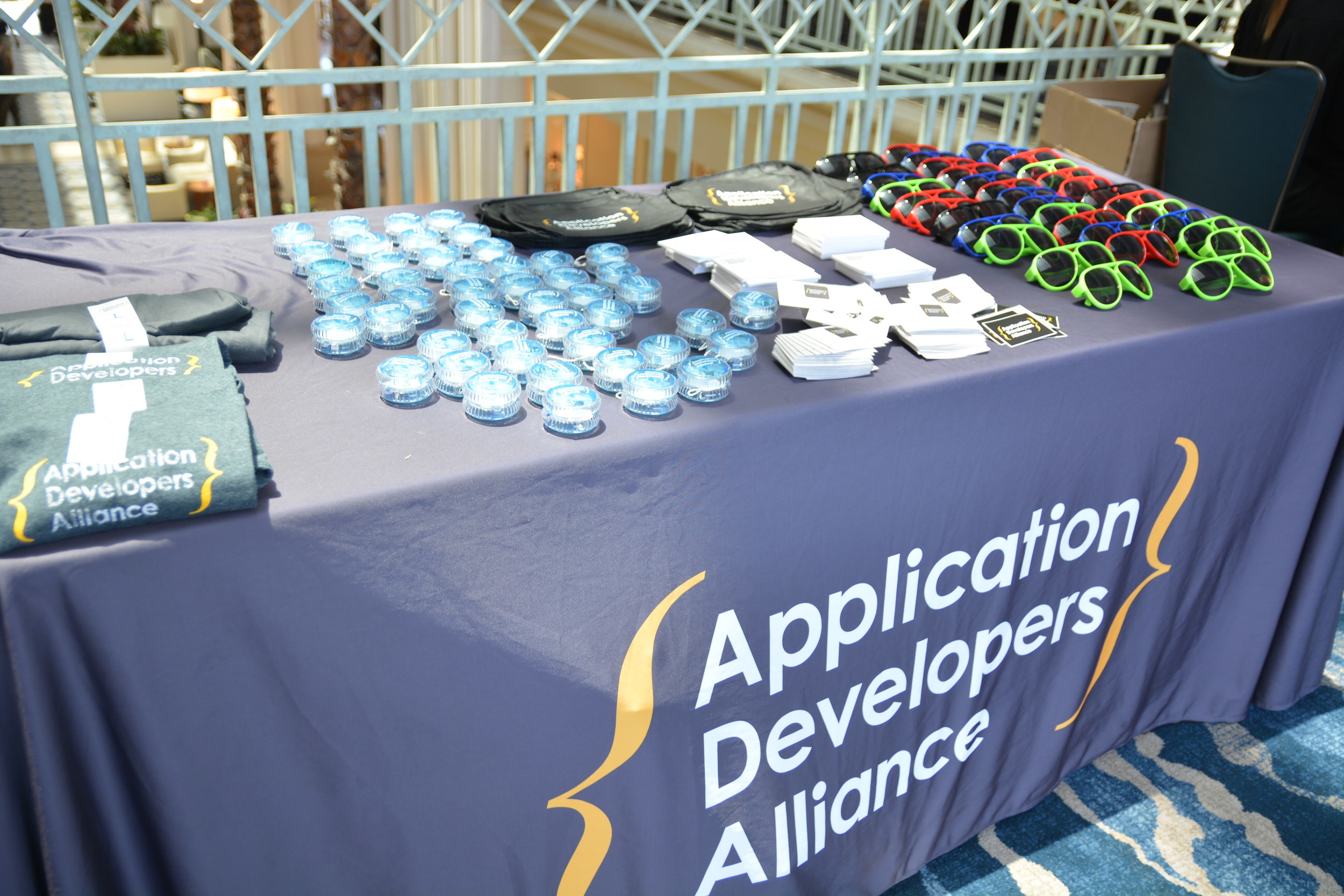 The Alliance table was filled with swag!