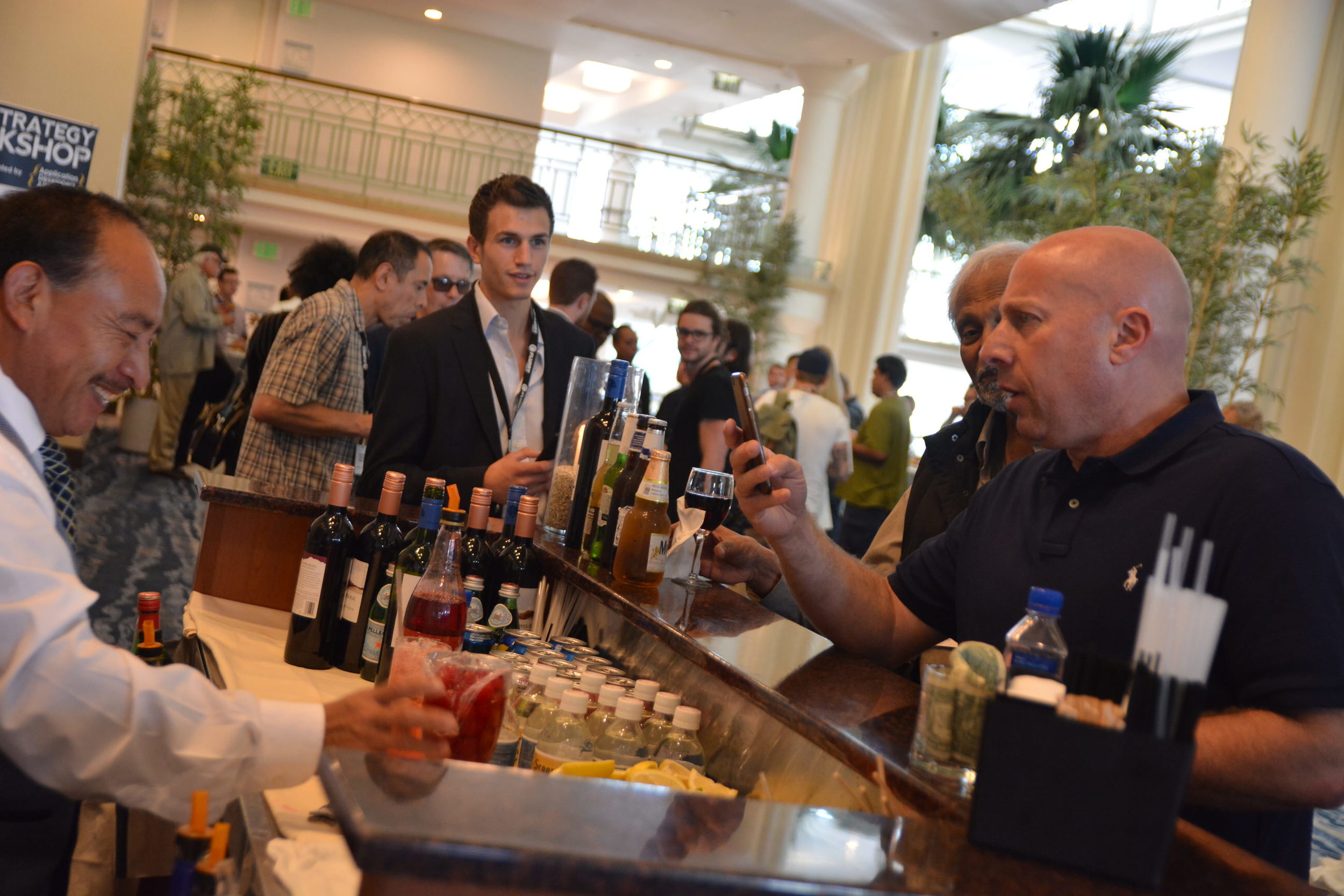 The open-bar was definitely a popular component of our happy hour!