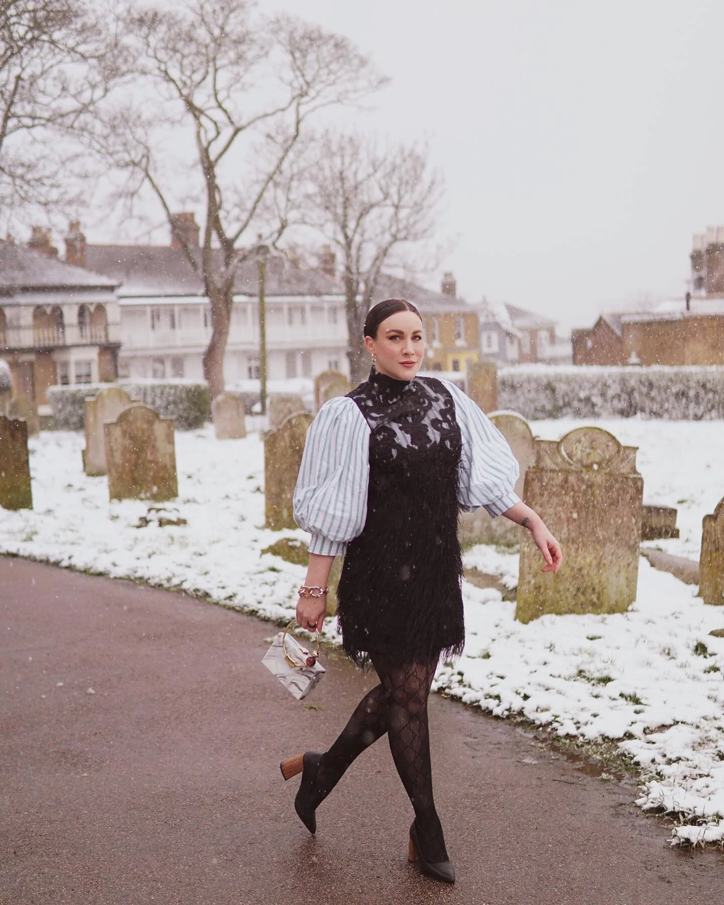 All dressed up + nowhere to go. 
Look brought to you by @ganni &amp; @gucci via @byrotationofficial - details by @mejuri &amp; @asos 

Clothes sharing through trusted apps is my favorite sustainable way to indulge in wearing luxury pieces while savin