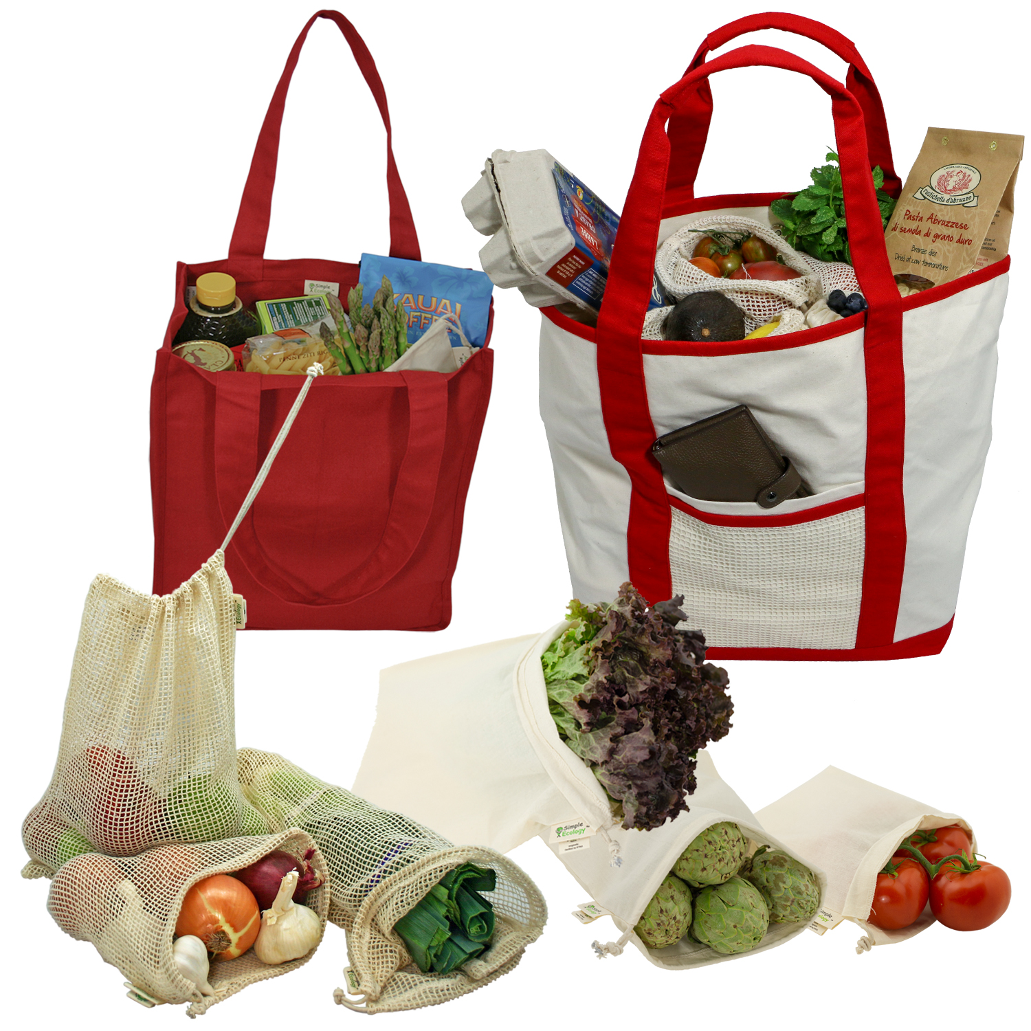 Organic Canvas & Jute Tote, Jar, & Grocery Shopping Bags — Simple Ecology