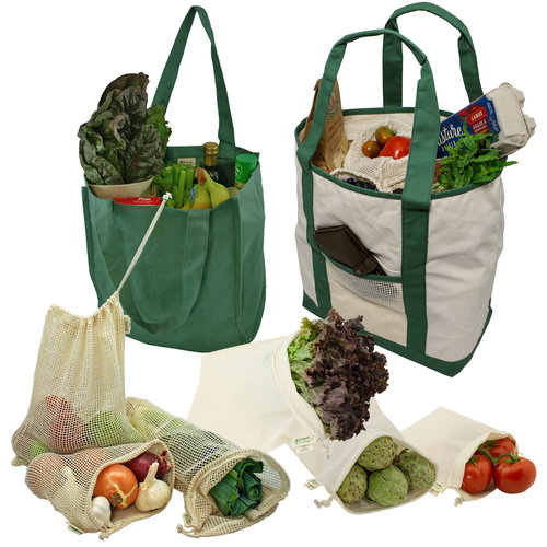 Organic Cotton Deluxe Reusable Canvas Grocery Bags — Simple Ecology