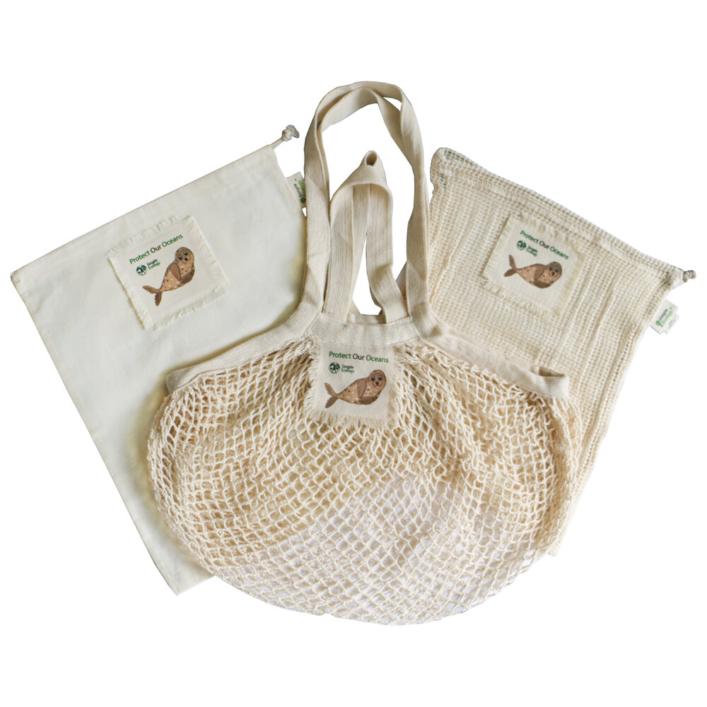 PROTECT OUR OCEANS Organic Cotton Eco Tote Bag