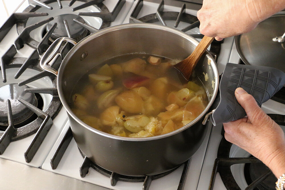 Simmer apples until soft