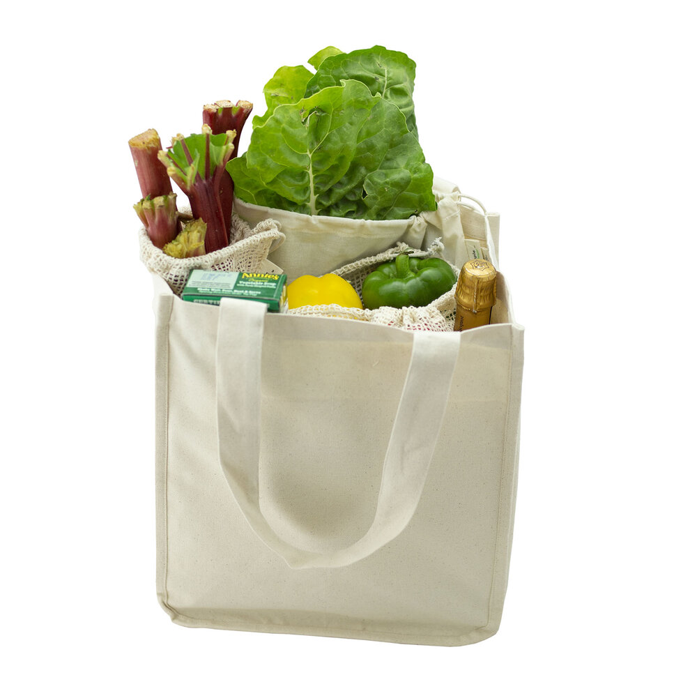 Organic Cotton Reusable Canvas Grocery Bags Simple