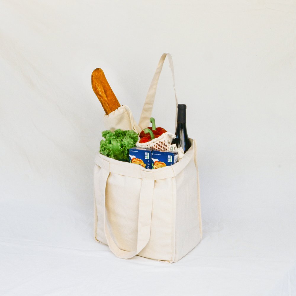 Organic Cotton Deluxe Reusable Canvas Grocery Bags — Simple Ecology