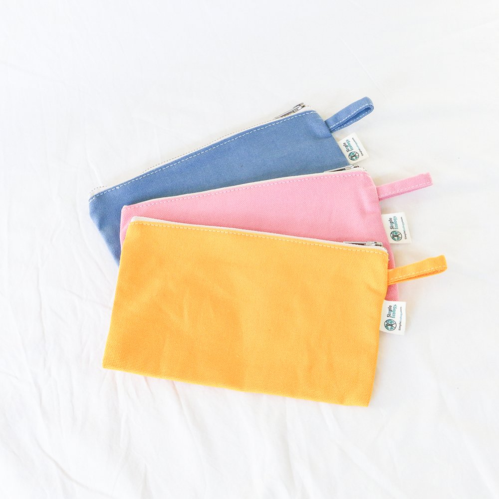 Organic Cotton Zipper Pouch for Pencils, Makeup, and More — Simple Ecology