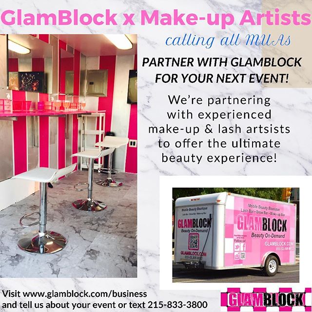 Calling all Phila area make-up artists!! Text us for more info 215-833-3800 #GlamBlock #MUA #PhillyMUA #Makeupartist #PhillyMakeupArtist @glamblock