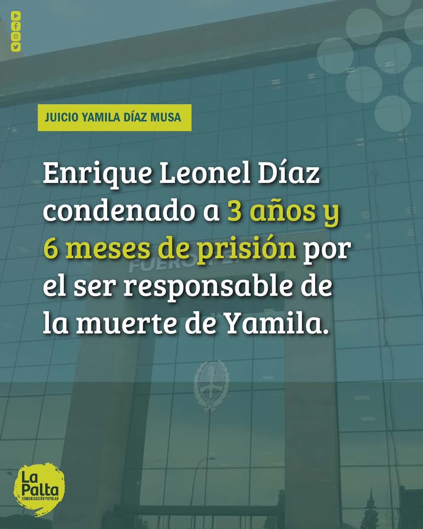 ⚖️La Justicia determin&oacute; que Enrique D&iacute;az es culpable por la muerte de Yamila D&iacute;az Musa.

🟣Yamila muri&oacute; luego de que la motocicleta que conduc&iacute;a Enrique D&iacute;az perdiera el control. Motivo por el cual la joven s