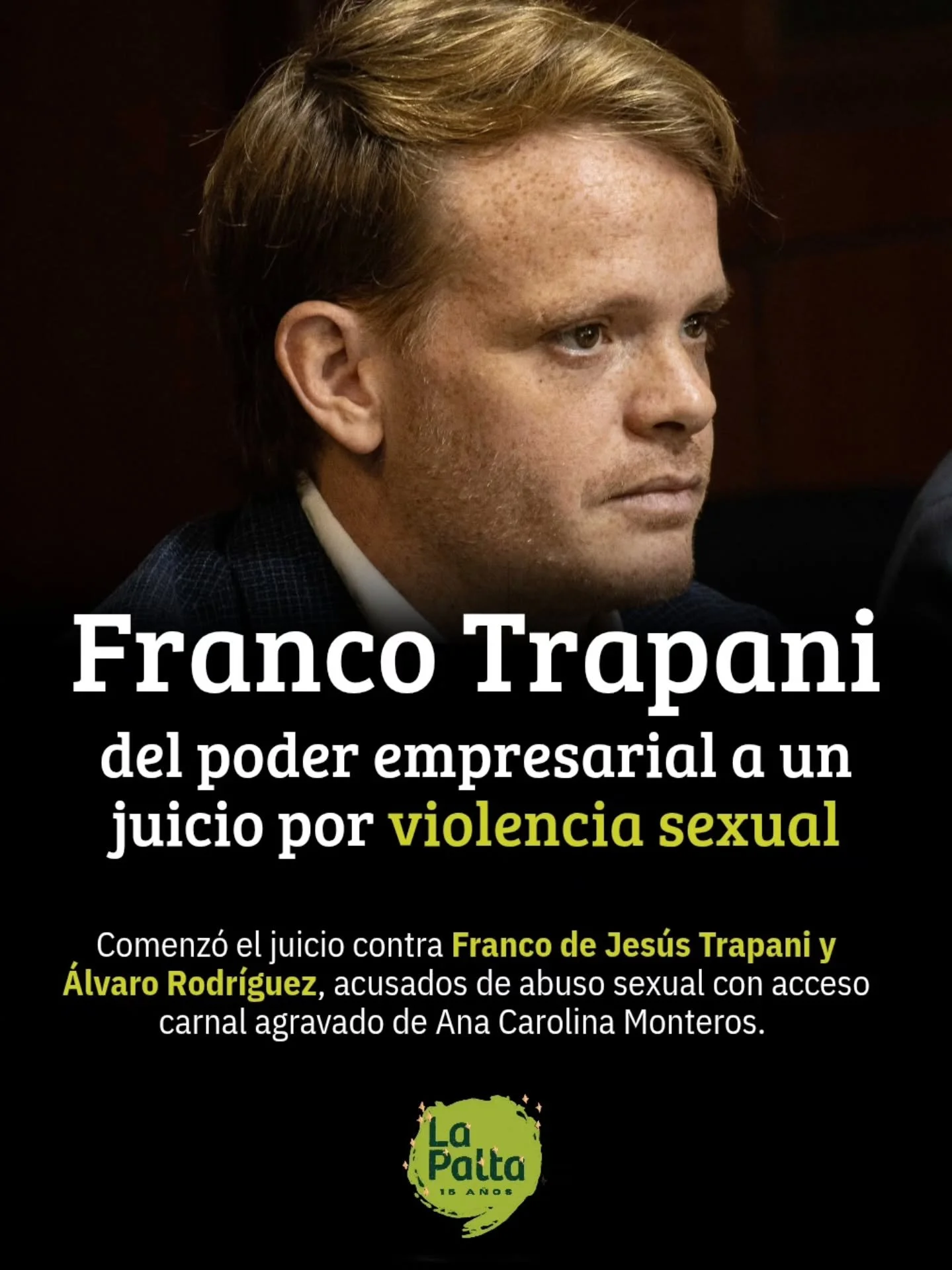 ⚖️ Comenz&oacute; el juicio contra Franco Trapani

Tras 9 a&ntilde;os de espera, inicia en Tucum&aacute;n el juicio oral contra Franco de Jes&uacute;s Trapani y &Aacute;lvaro Rodr&iacute;guez, acusados de abuso sexual con acceso carnal agravado en pe